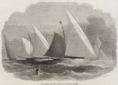 The Lowestoft Regatta, Match with Lowestoft Lateeners by Edwin Weedon